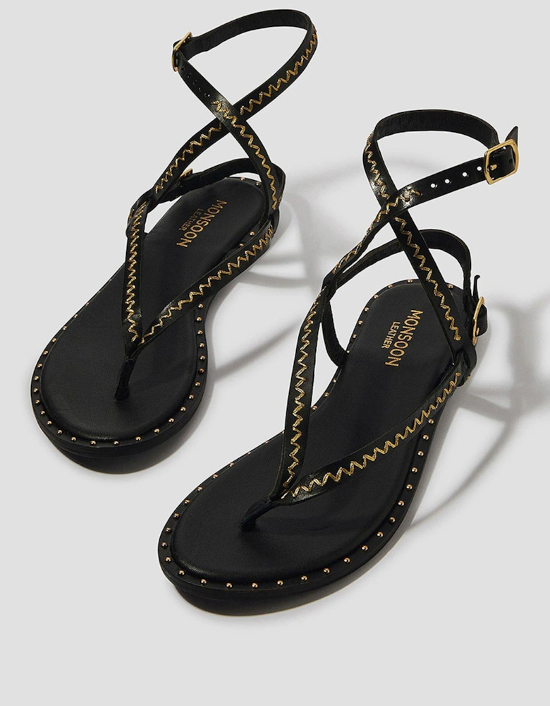 Cleo Studded Sandal - Black