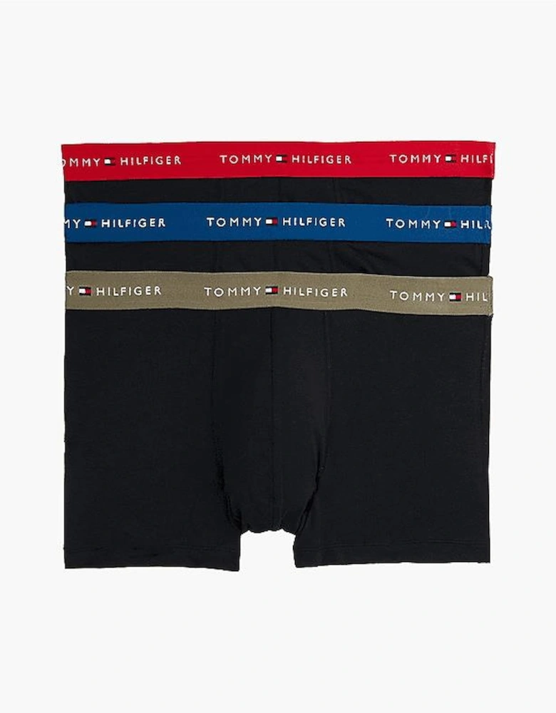 3 Pack Mens Colour Waistband Trunks