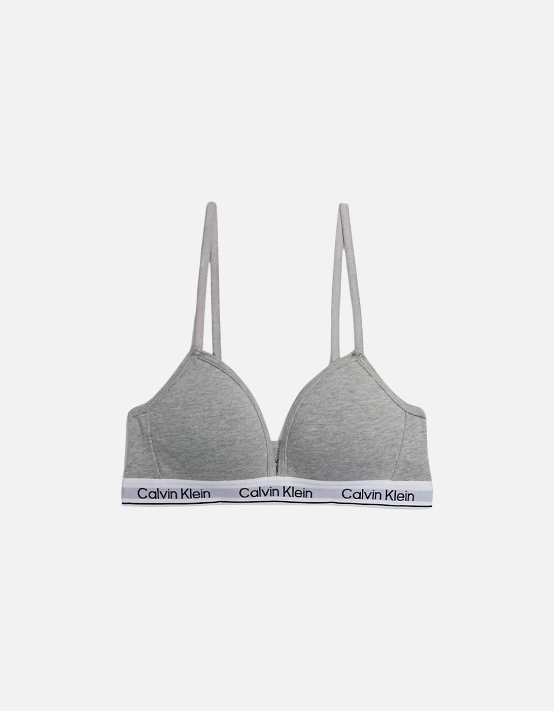 Girls Modern Cotton Triangle Bralette, Grey Heather, 4 of 3