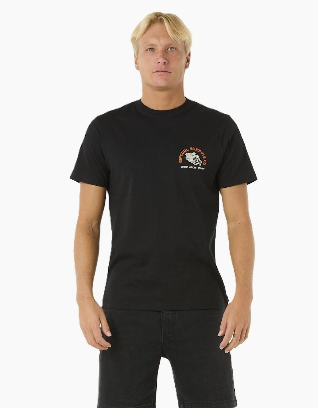 Ripcurl Men's Rip Curl Mens Desti Animals Short Sleeve T-Shirt - Black - Size, 36