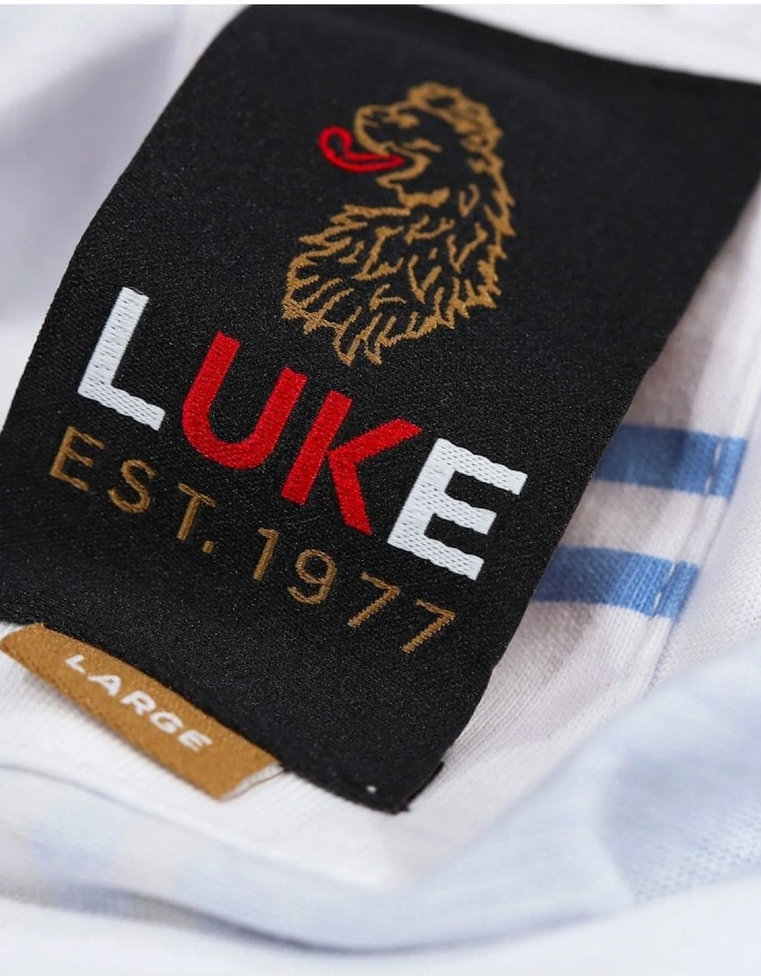 Luke Birdoswald Check T-shirt White Denim Blue