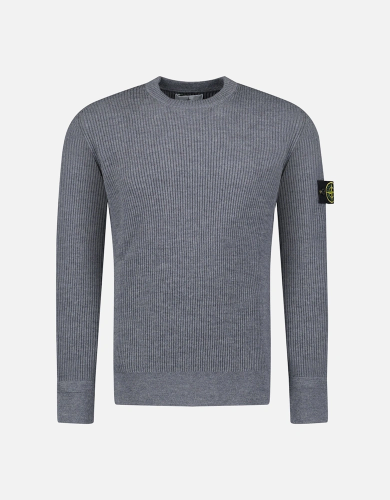 Ribbed Crewneck Sweatshirt Dark Grey