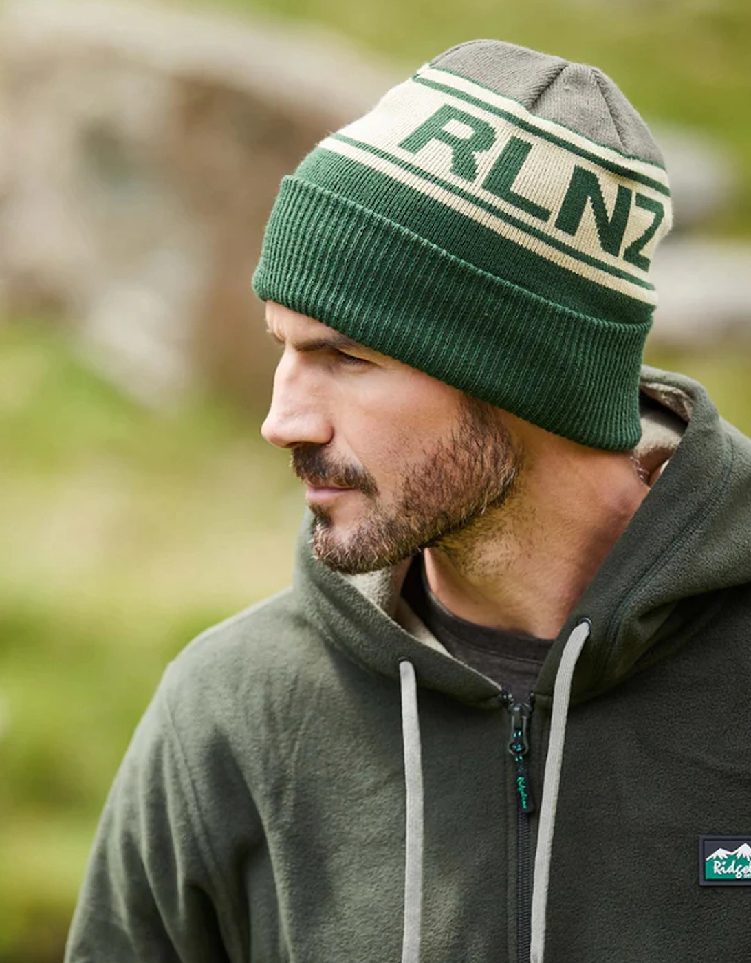 RLNZ Knitted Beanie Olive Multi