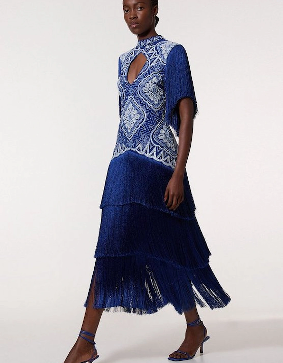 Embellished Fringe Woven Maxi Dress, 5 of 4