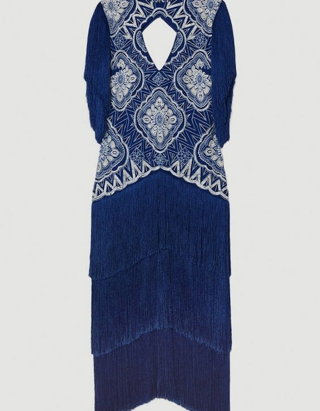 Embellished Fringe Woven Maxi Dress