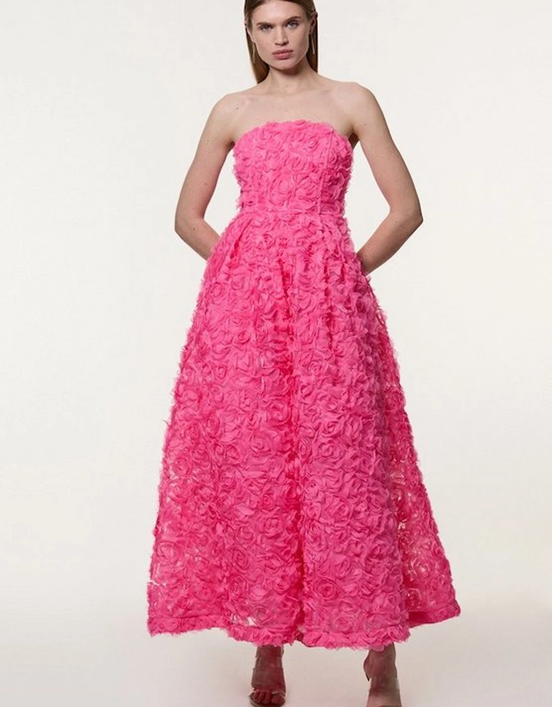 Textured Rosette Prom Maxi Dress, 5 of 4