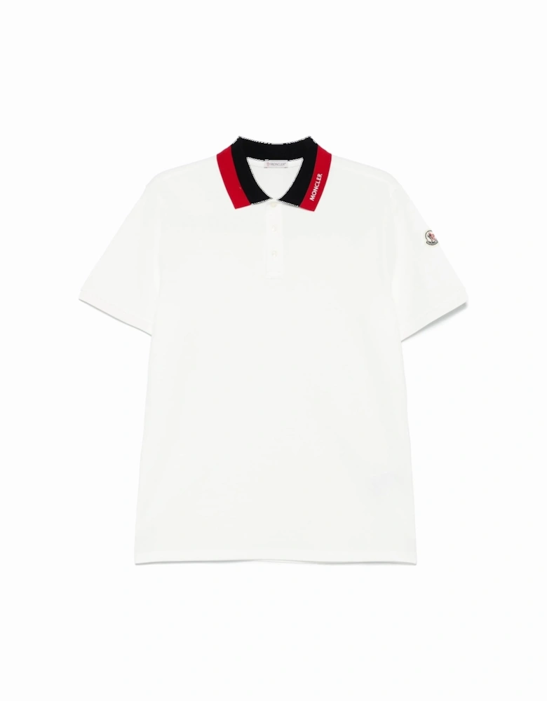 Branded Collar Polo Shirt White