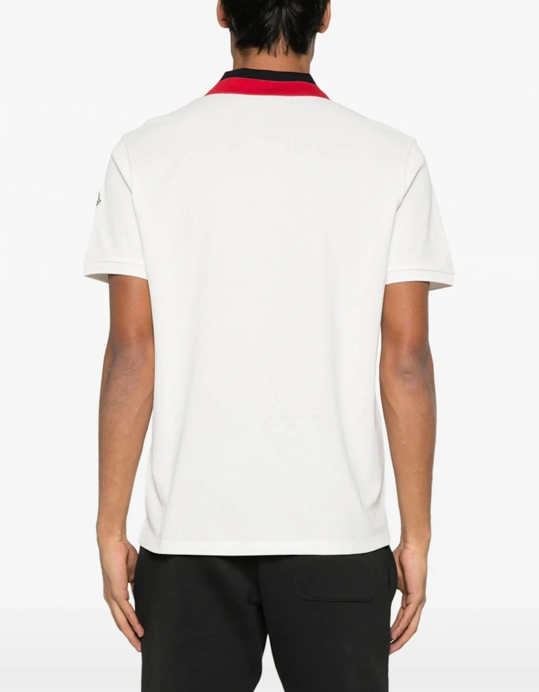 Branded Collar Polo Shirt White