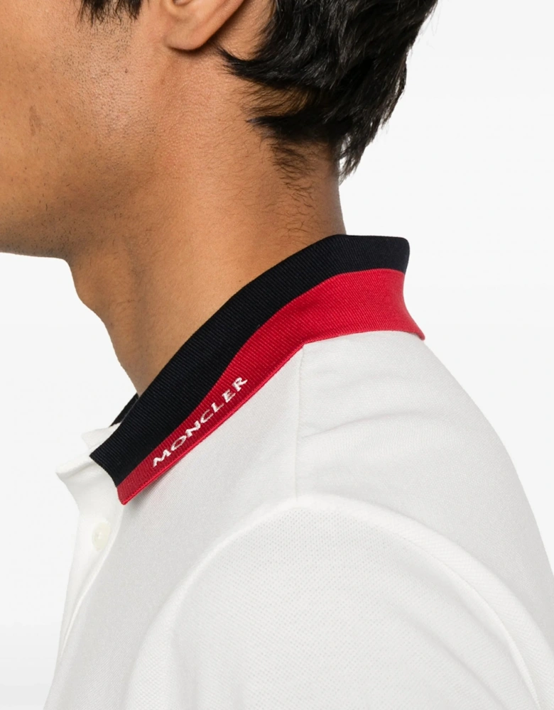 Branded Collar Polo Shirt White