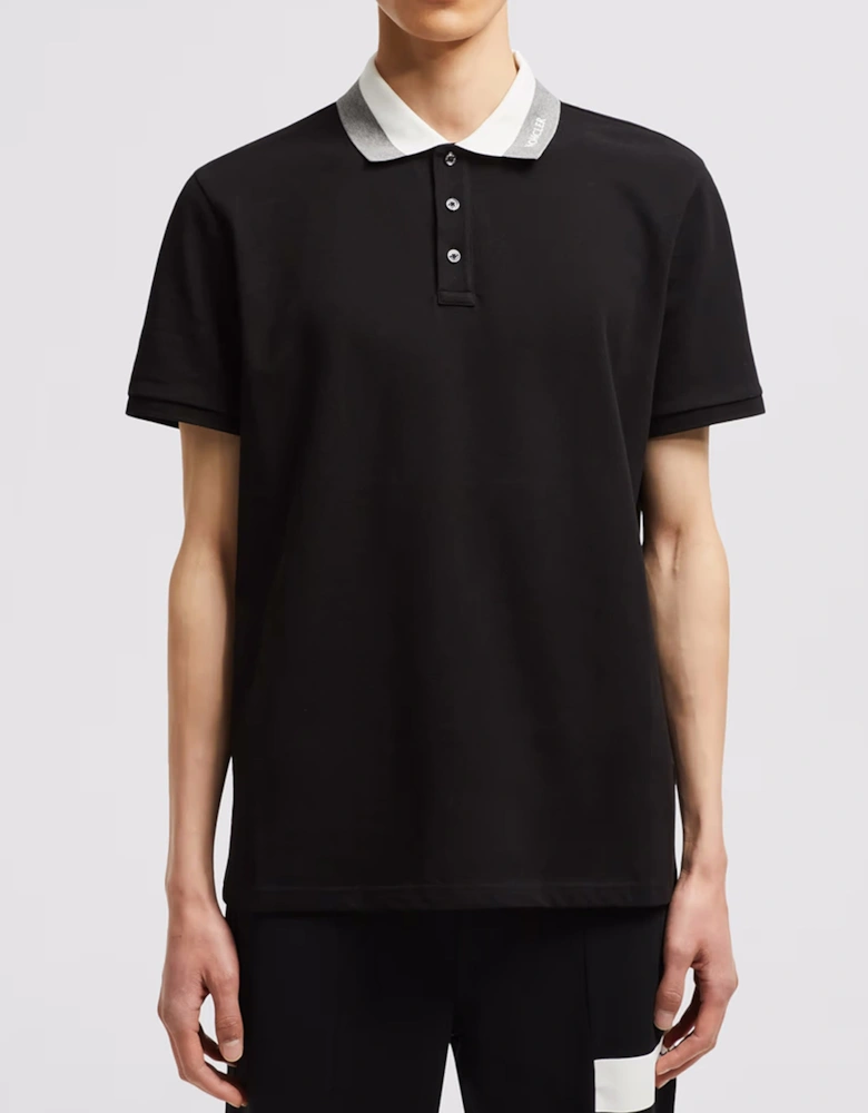 Branded Collar Polo Shirt Black