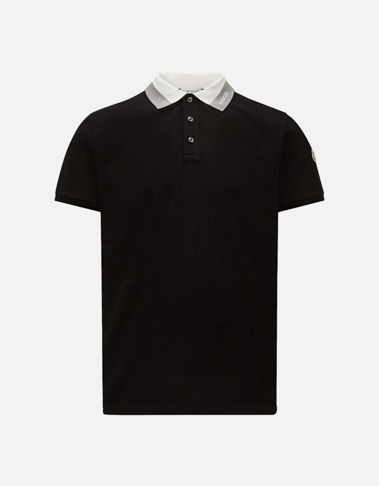 Branded Collar Polo Shirt Black