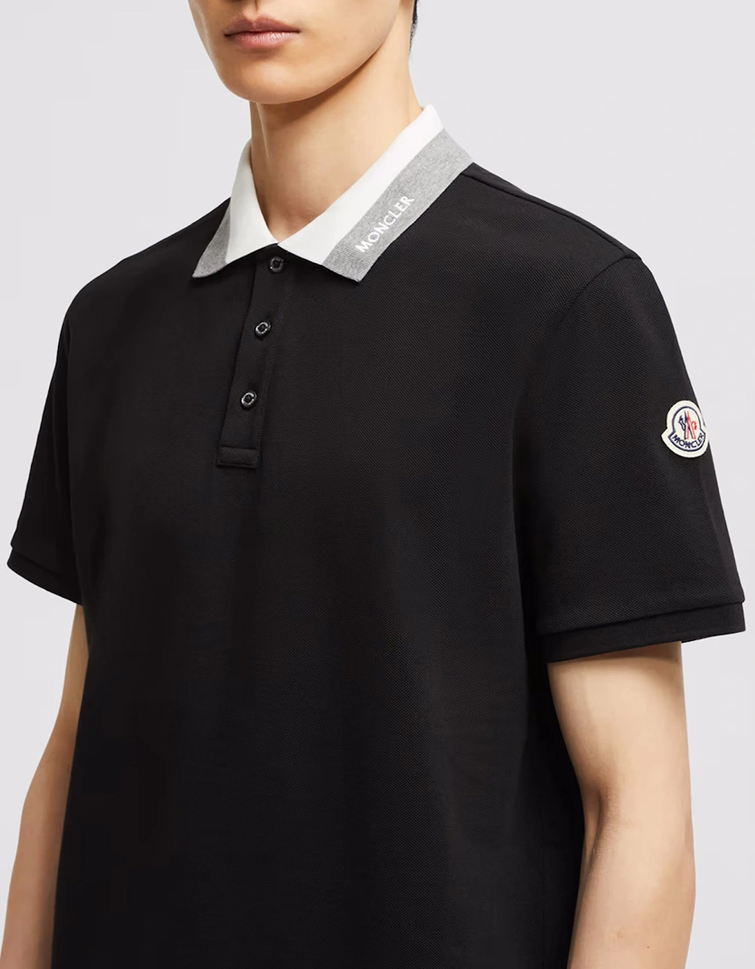 Branded Collar Polo Shirt Black