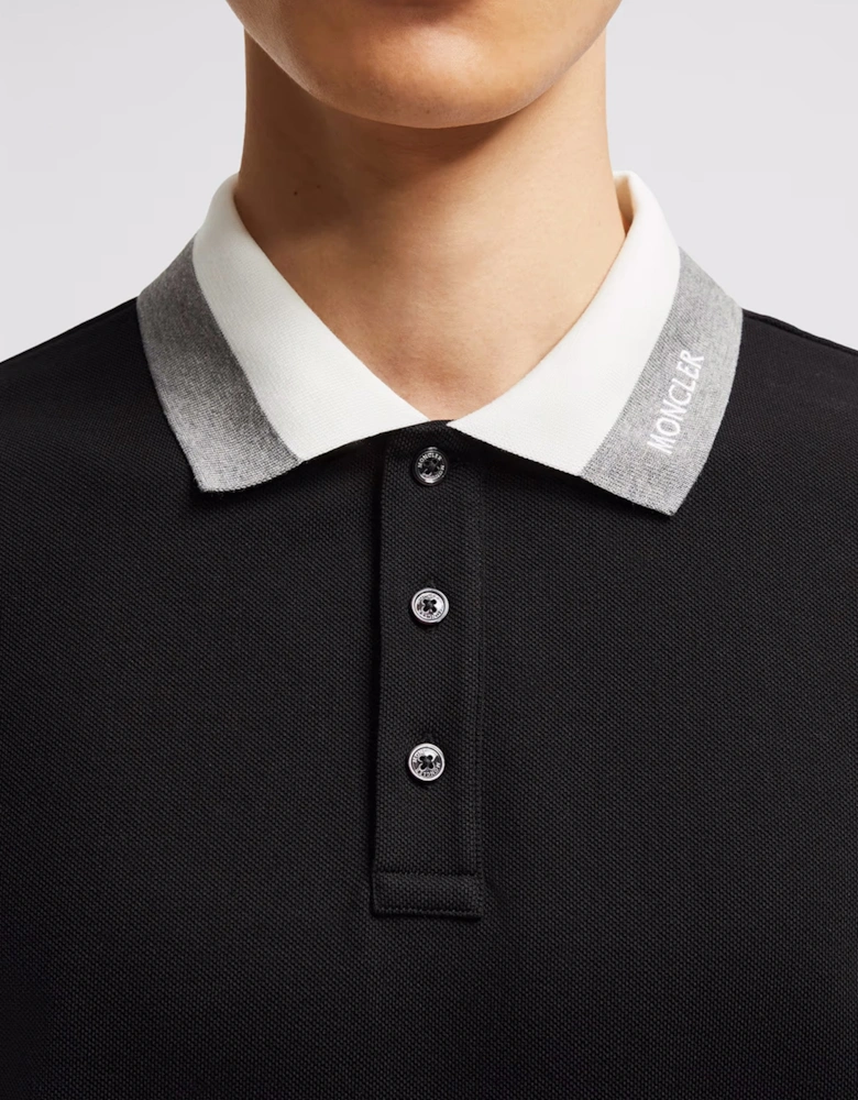 Branded Collar Polo Shirt Black