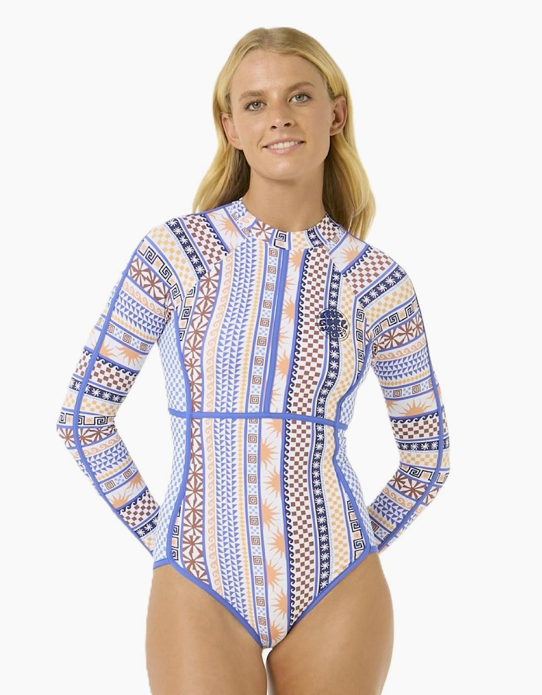 Ripcurl Women's Rip Curl Womens San Carlos UPF Long Sleeve Rash Vest - Multico - Size: 10/8