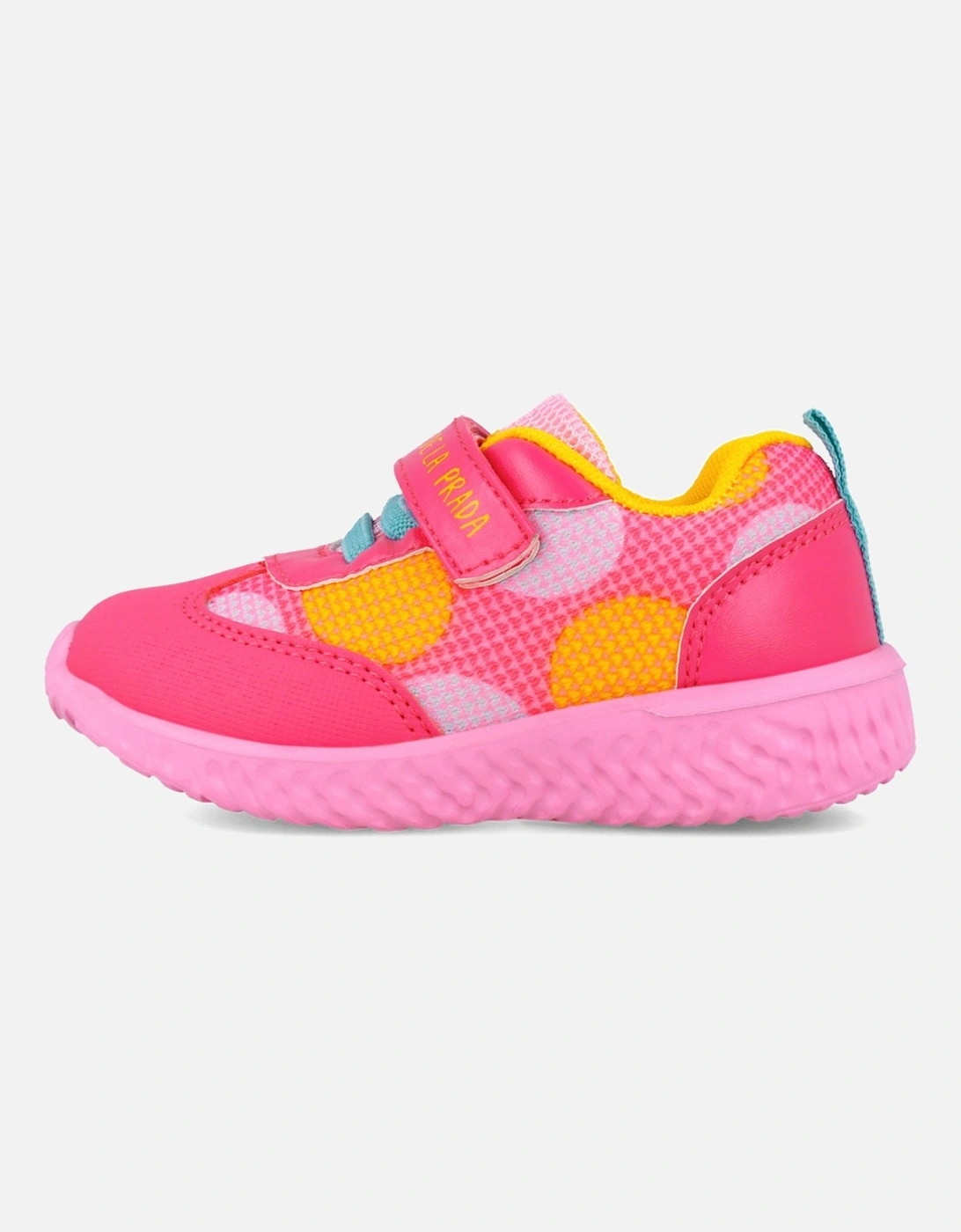 Girls Fuchsia Pink Spotty Trainers