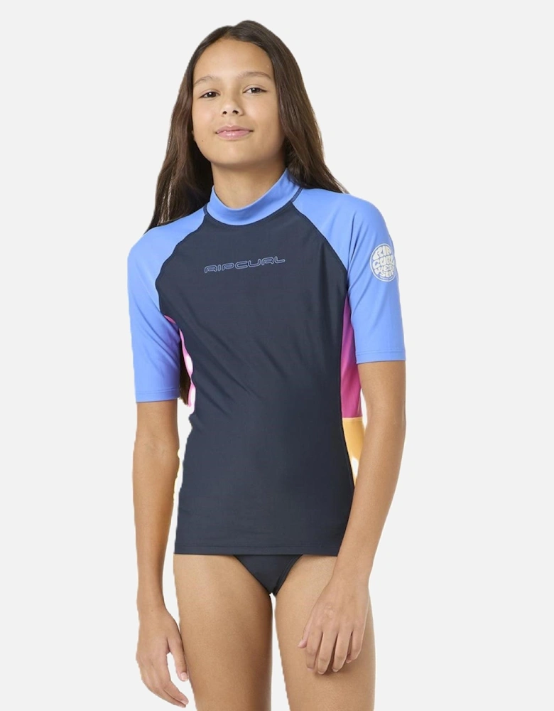 Rip Curl Kids Block Party Short Sleeve Rash Vest