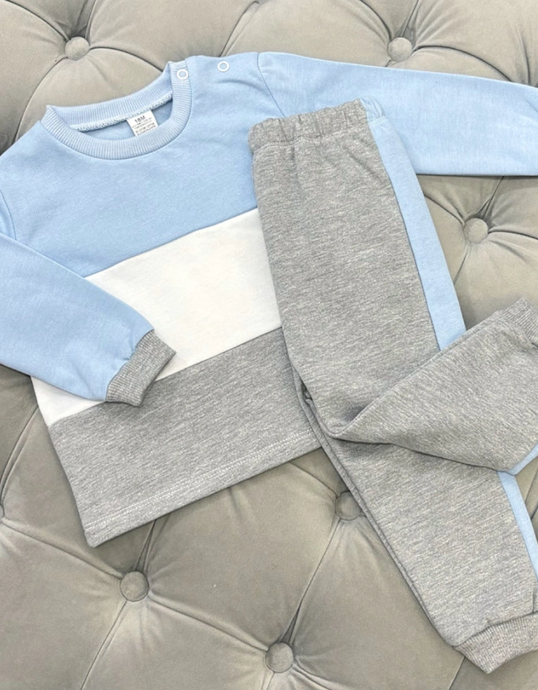 Boys Grey and Blue Tracksuit