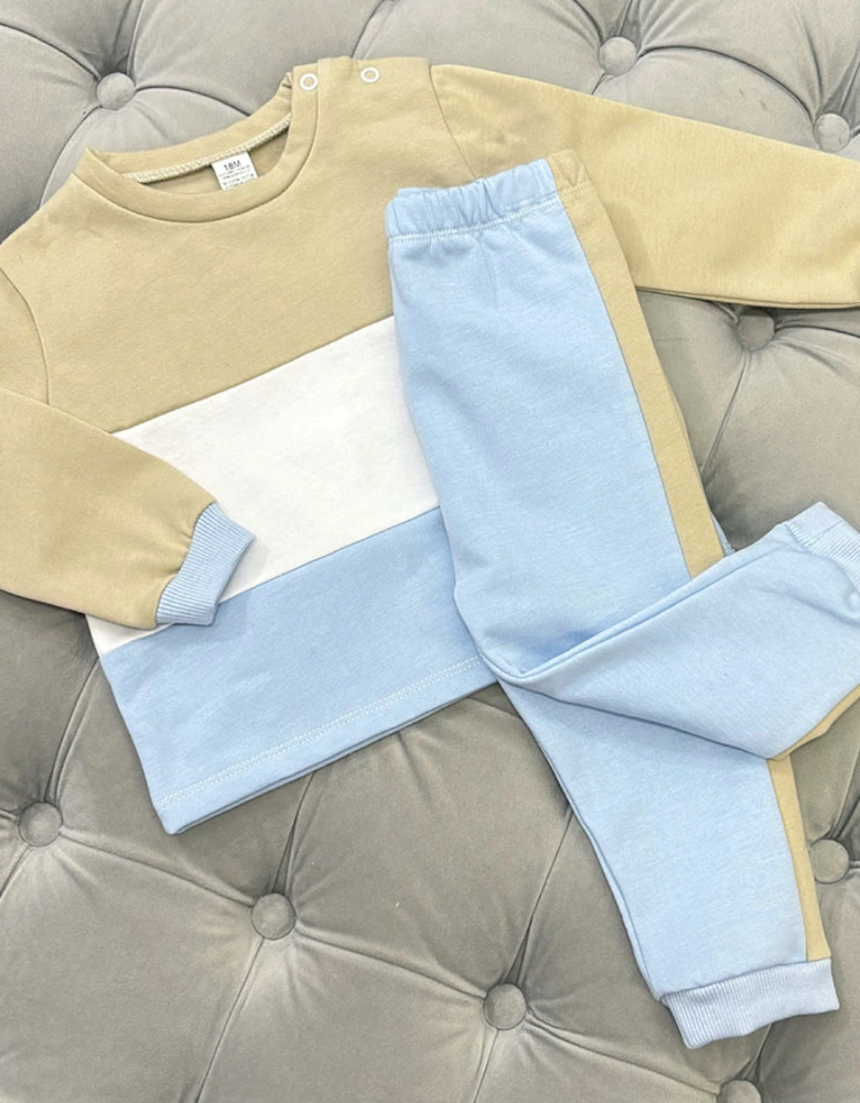 Boys Blue and Beige Tracksuit