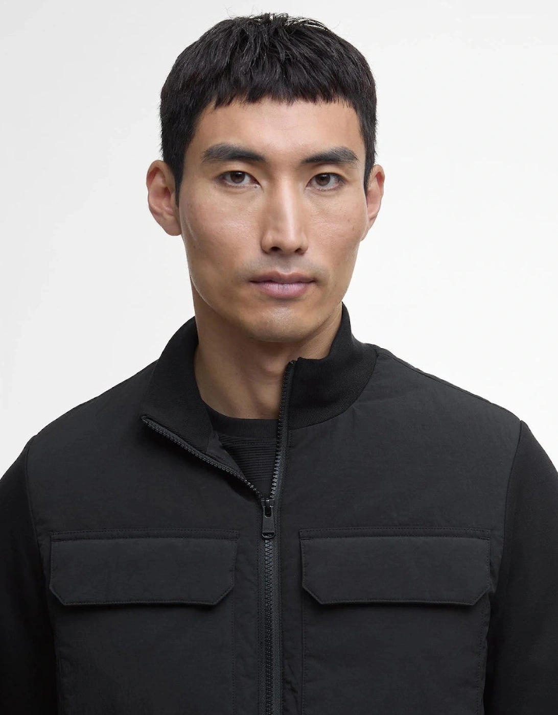 Ethan Funnel Neck Quilted Sweat BK11 Black