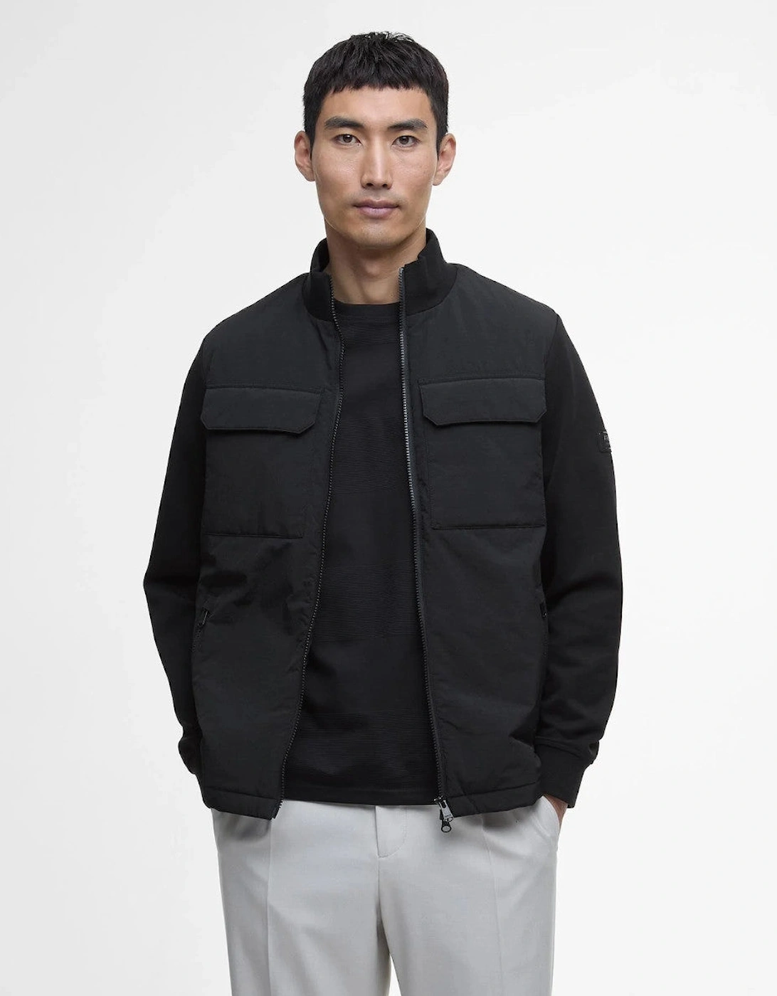 Ethan Funnel Neck Quilted Sweat BK11 Black