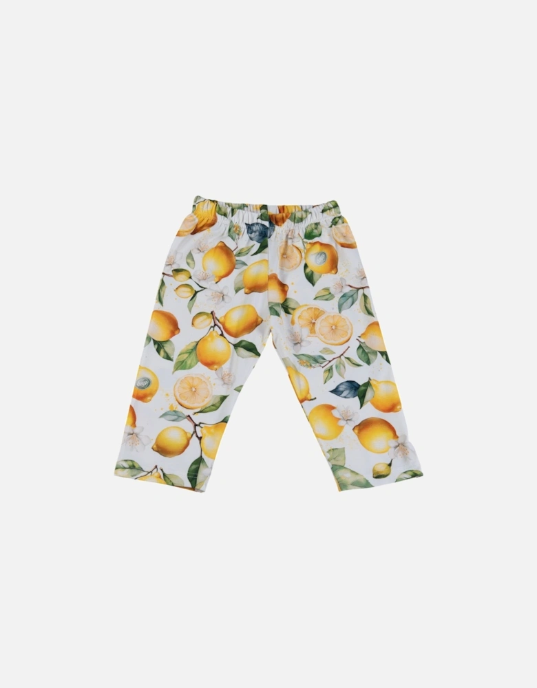 Girls Lemon Print Short Legging