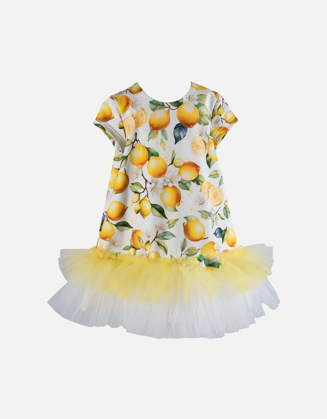 Girls Lemon Print Tulle Tutu Dress, 4 of 3