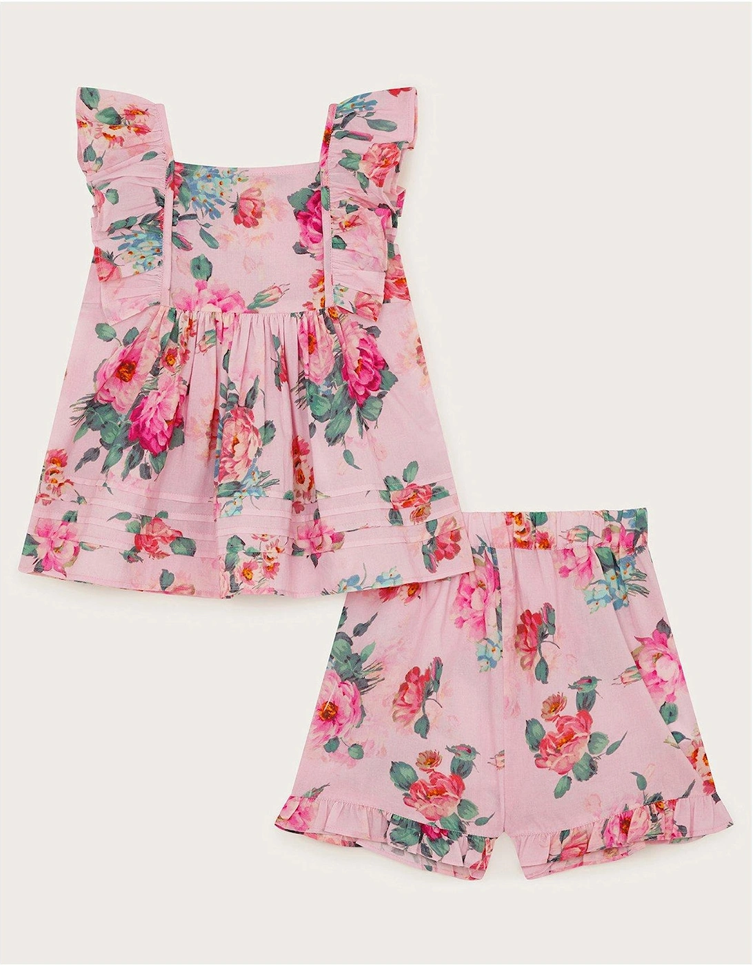 Baby Girls Vintage Floral Top And Shorts Set - Pink, 2 of 1