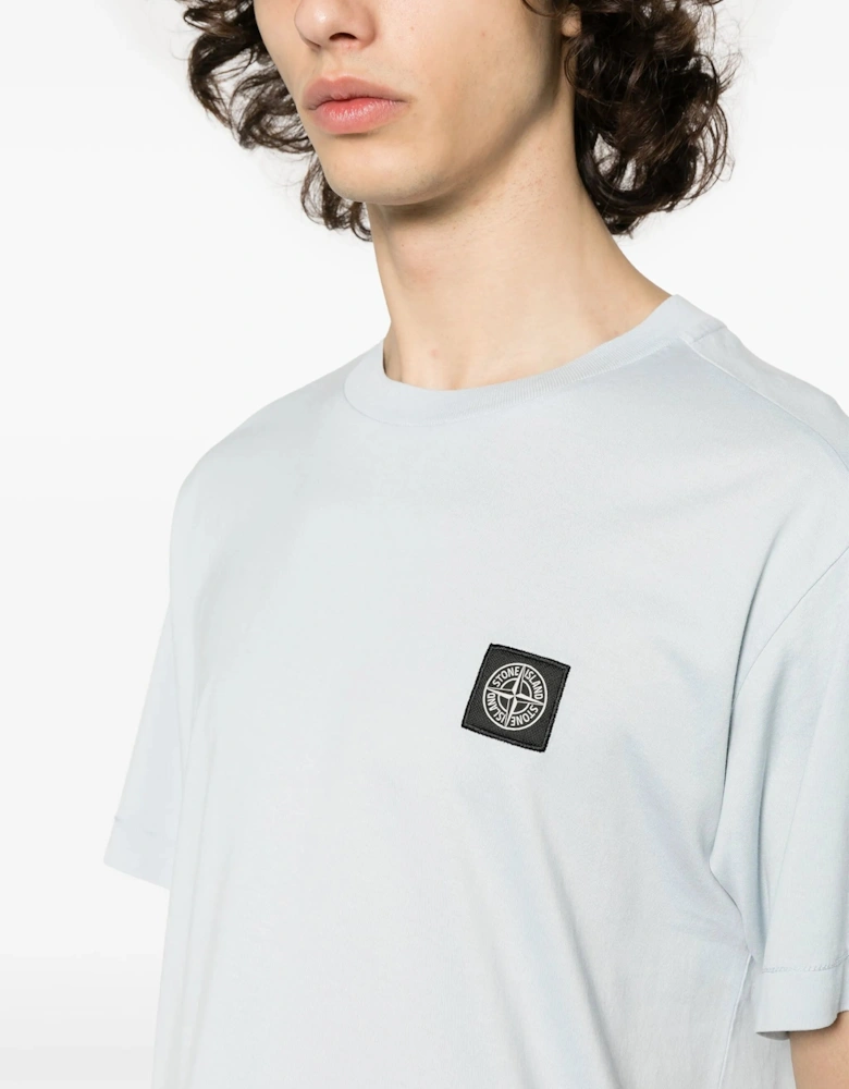 Compass Patch Logo T-Shirt in Light Blue