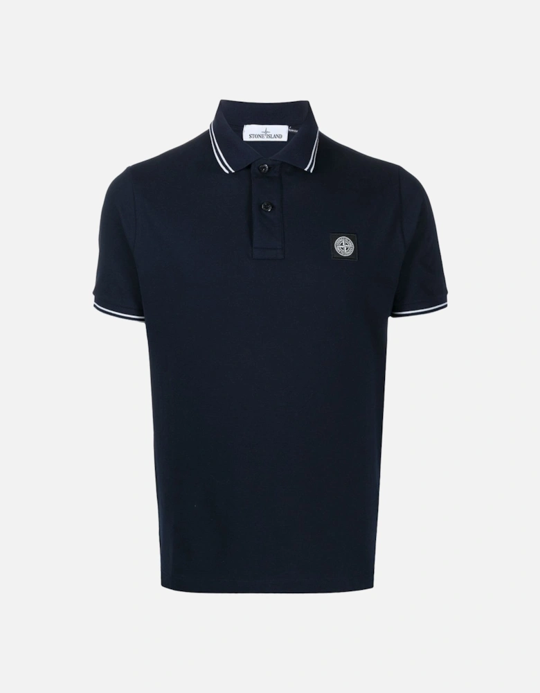 Cotton Piqué Polo Shirt in Navy Blue