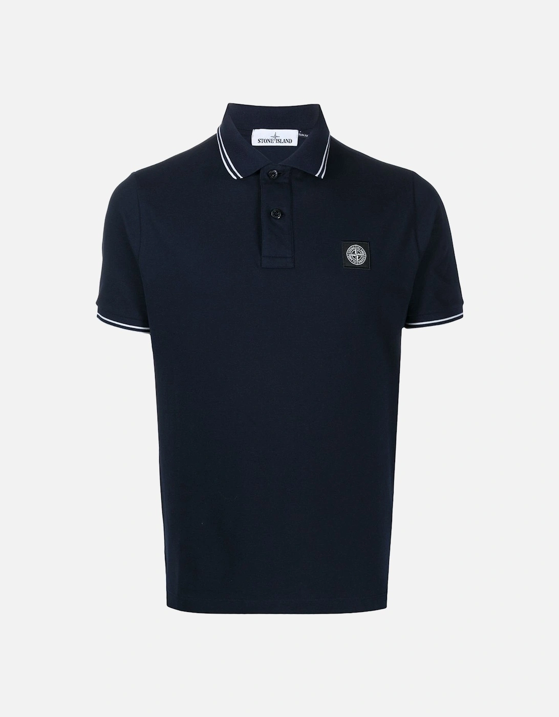 Cotton Piqué Polo Shirt in Navy Blue, 5 of 4