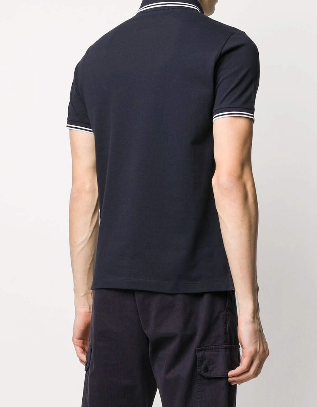 Cotton Piqué Polo Shirt in Navy Blue