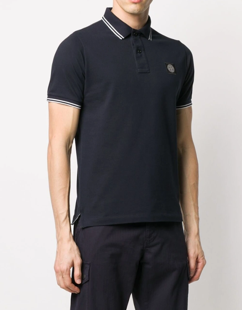 Cotton Piqué Polo Shirt in Navy Blue