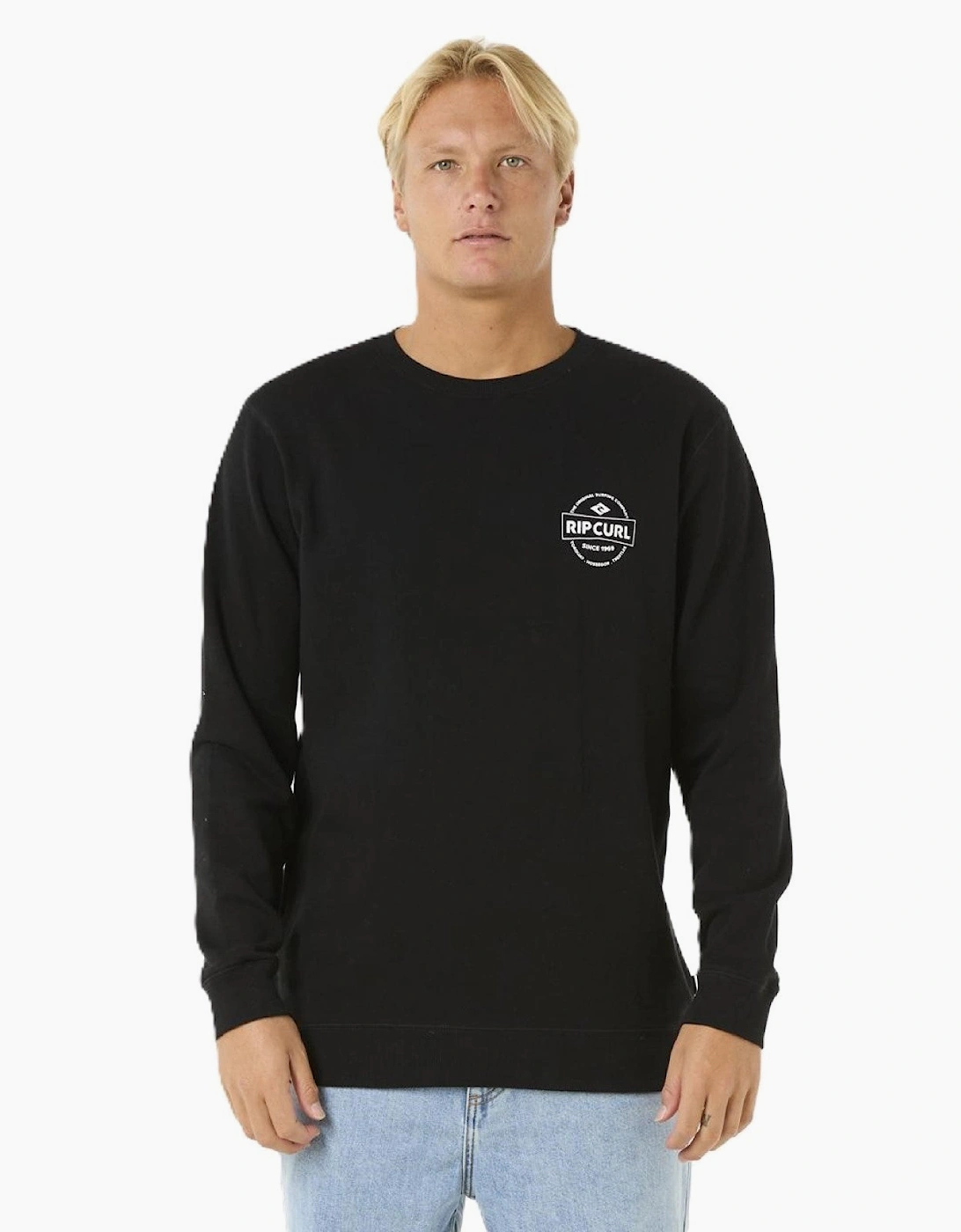 Ripcurl Men's Rip Curl Mens Stapler Crew sweatshirt - Black - Size: S