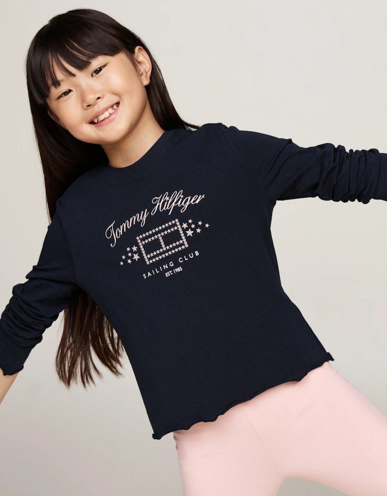 Girls Long Sleeve Pyjama Legging Set - Multi