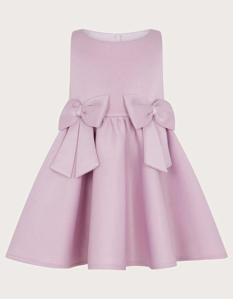 Baby Girls Two Bow Scuba Dress