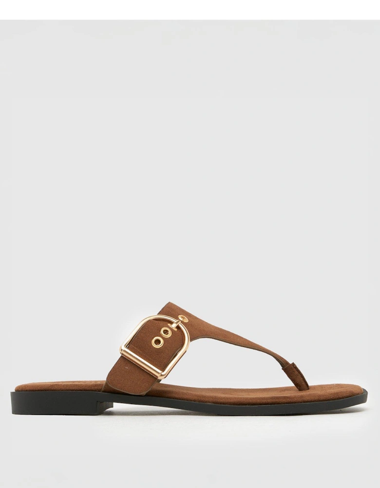 Teena Toe Post Sandals - Brown