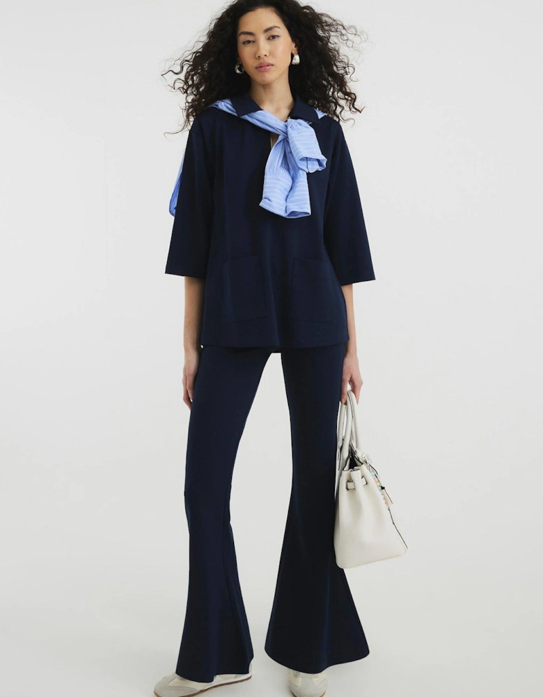 Wide Leg Trousers - Blue