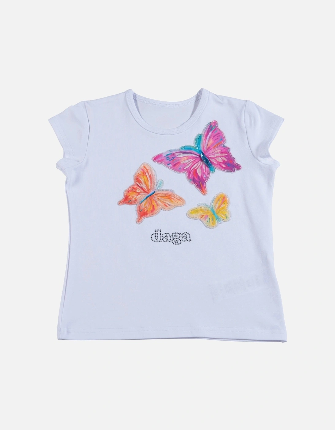 Girls White Butterfly Top, 2 of 1