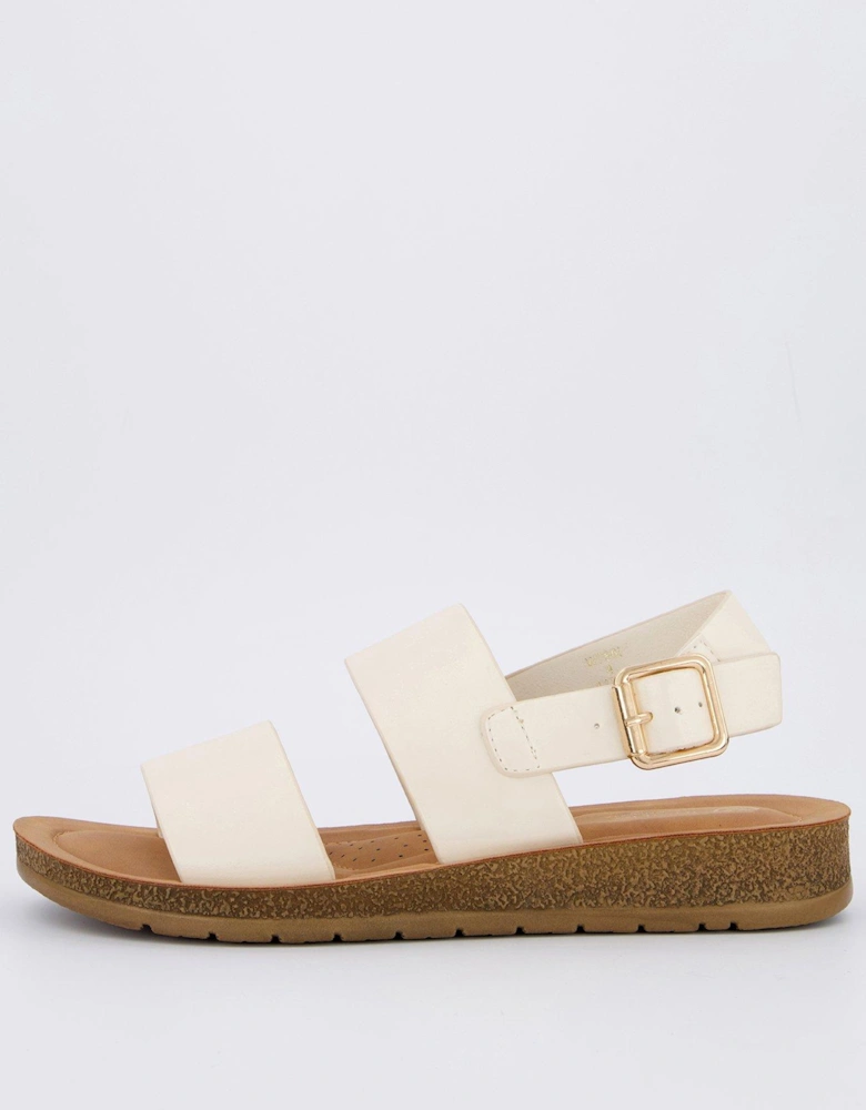 Comfort Twin Strap Sandals - Cream