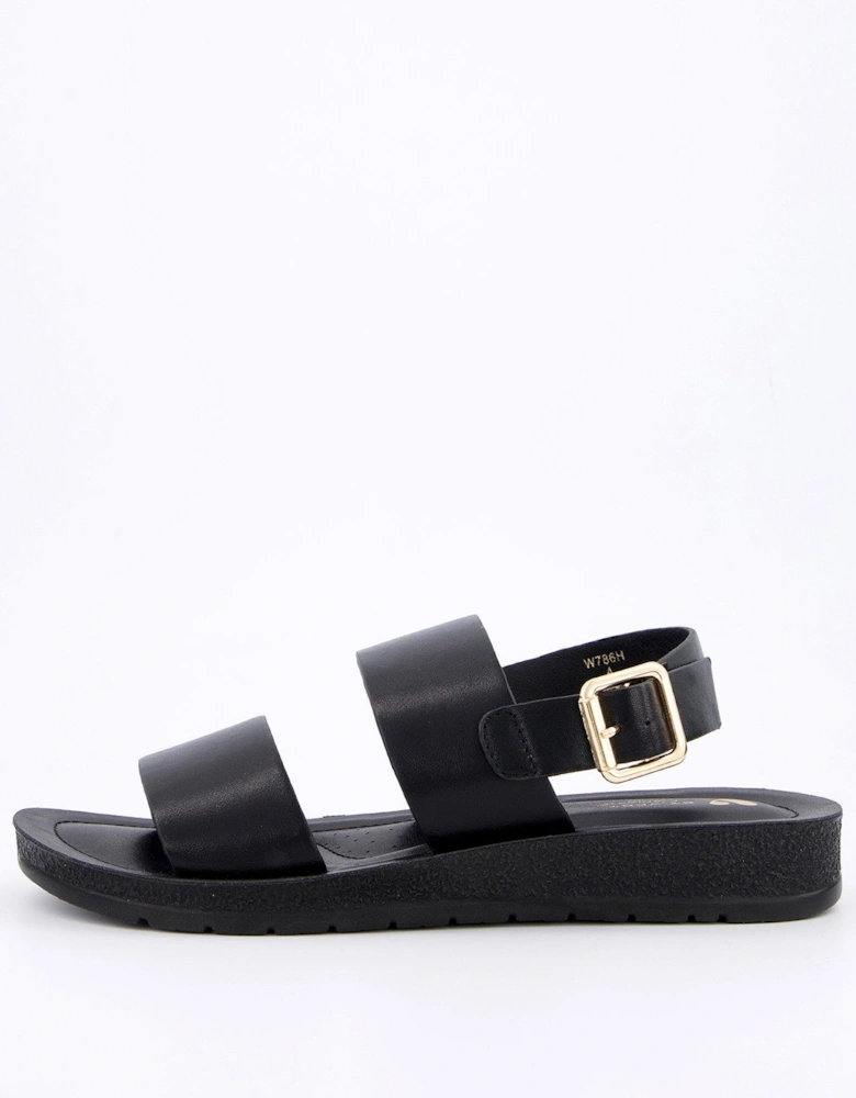 Comfort Twin Strap Sandals - Black