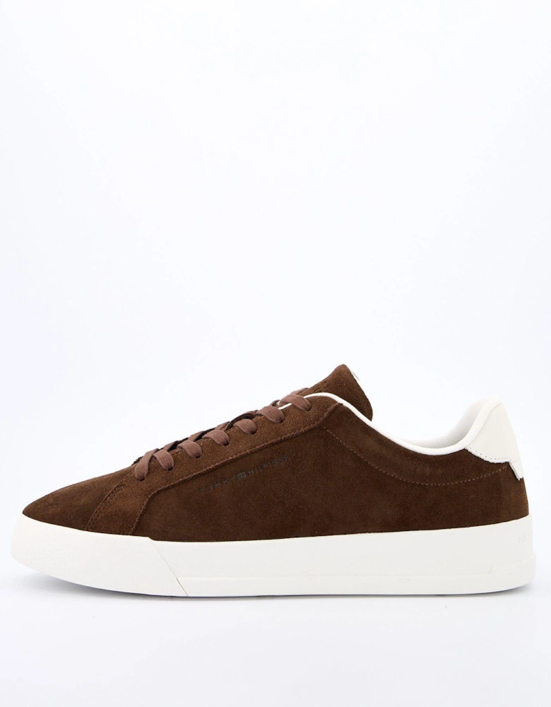 Suede Court Shoes - Brown