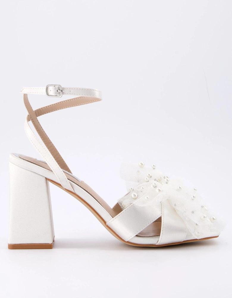 Be Mine Issa Heeled Sandals - Ivory Satin