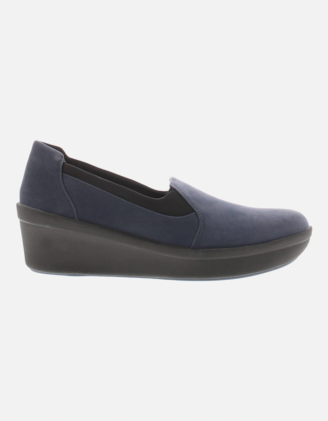 Womens Wedges Step Rose Moon Slip On navy UK Size