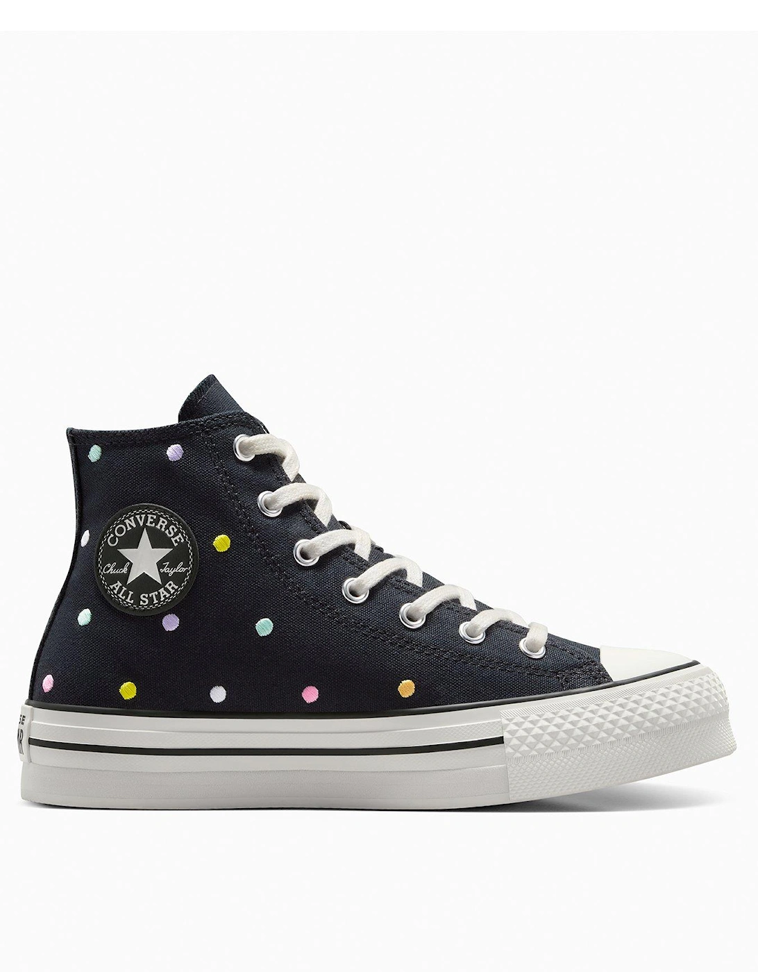 Kids Chuck Taylor All Star Eva Lift Polyester Canvas Hi-Top Trainers - Black, 2 of 1