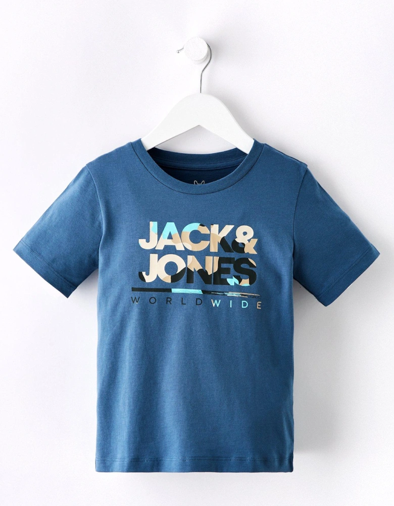 Younger Boys Luke Short Sleeve T-Shirt - Oceanview - Blue