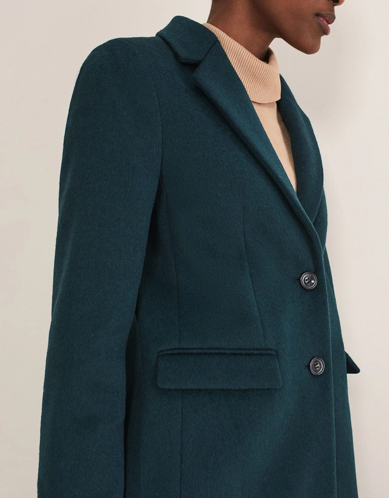 Lydia Forest Green Wool Smart Coat