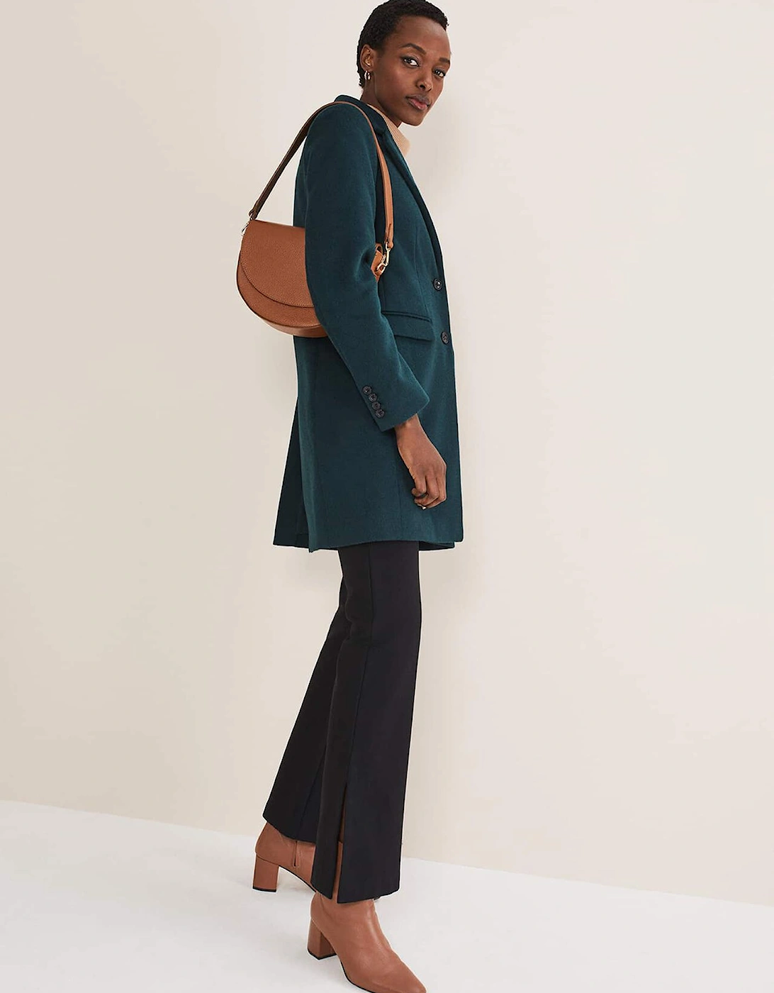 Lydia Forest Green Wool Smart Coat