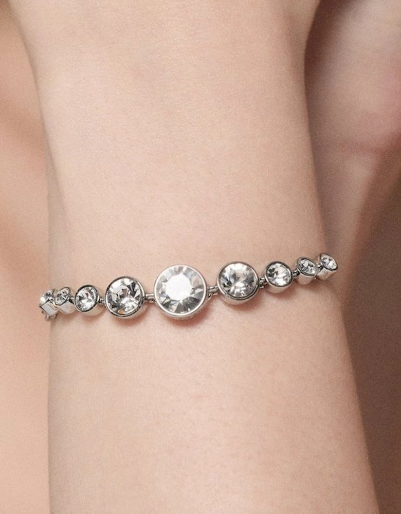 Silver Tone Crystal Flow Bracelet