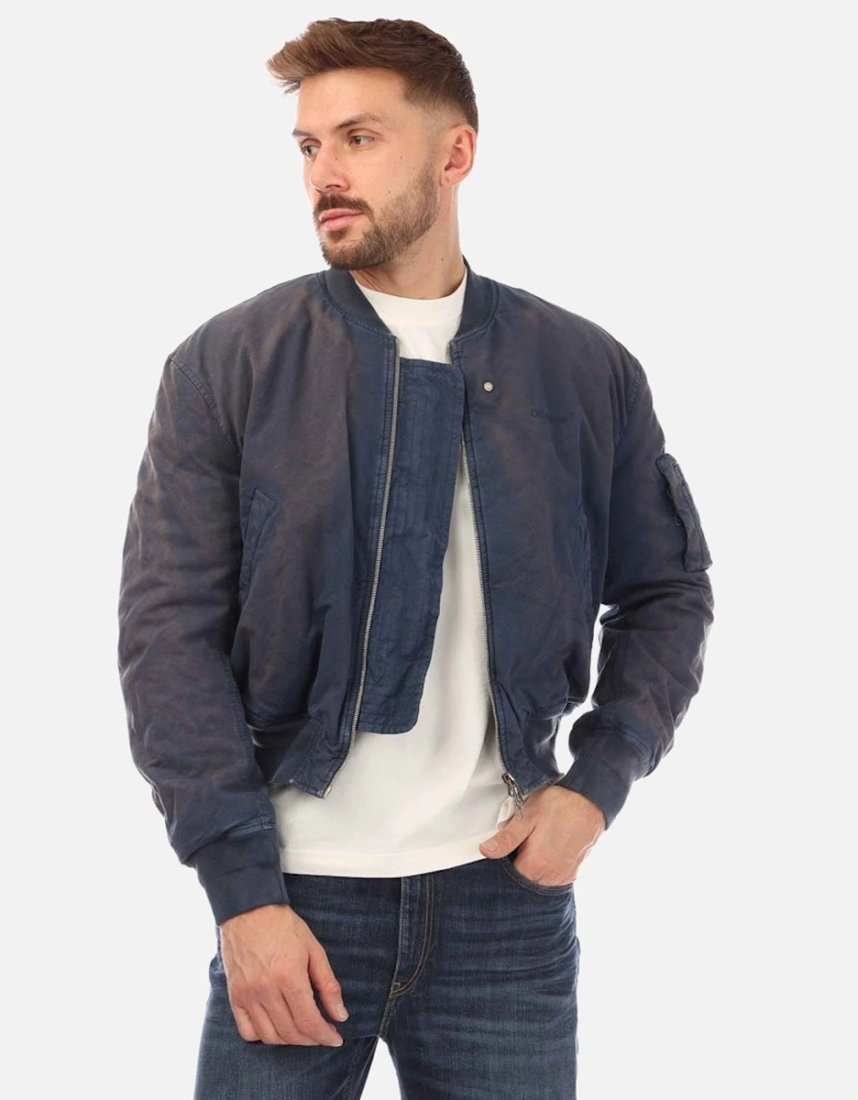 Diagonal Tab Vintage Bomber Jacket