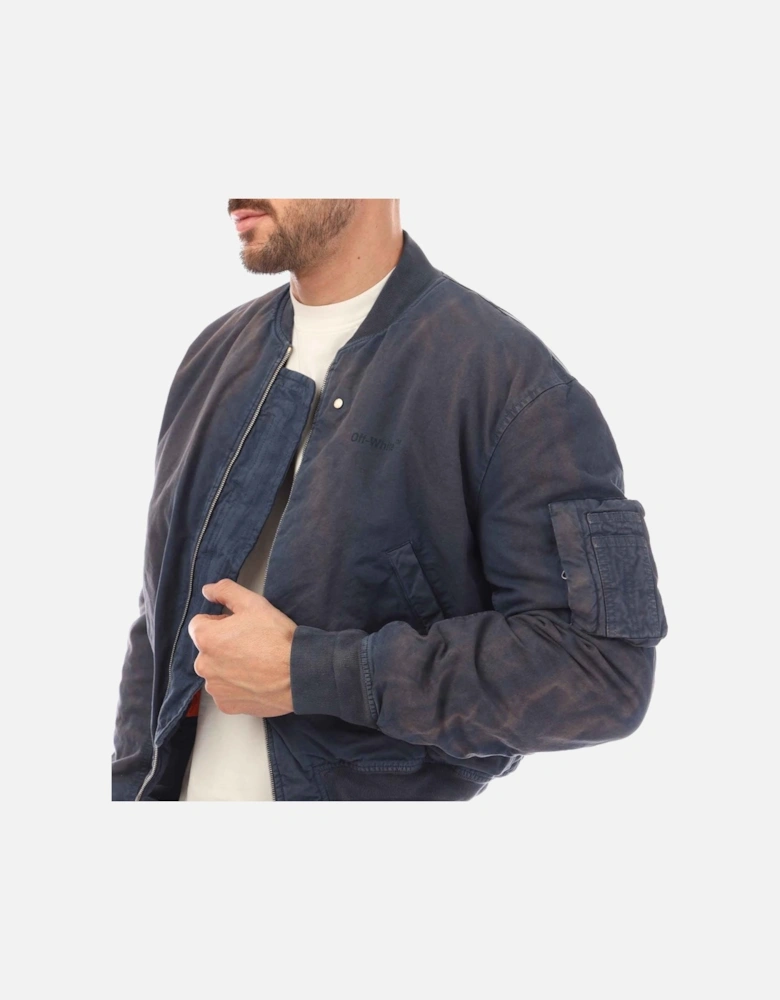 Diagonal Tab Vintage Bomber Jacket